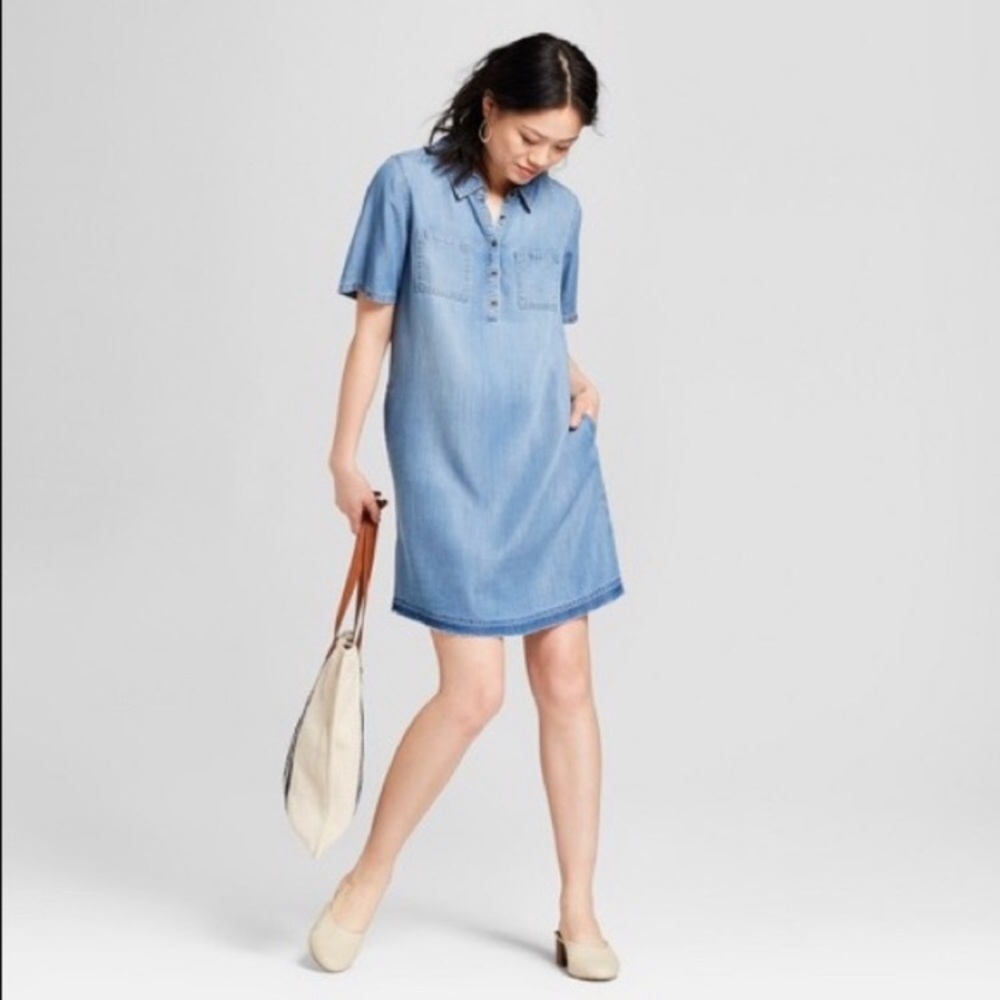 Universal thread denim short sleeve dress